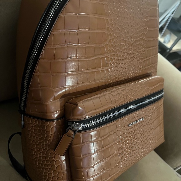Michael Kors Cooper Crocodile Embossed Leather Backpack - Picture 2 of 7